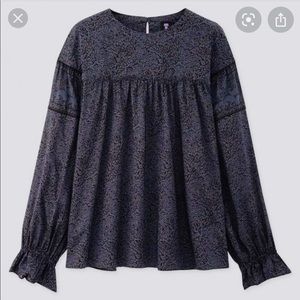 Anna Sui Uniqlo blue tunic blouse